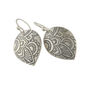 Mehndi Petal Silver Earrings, thumbnail 5 of 5