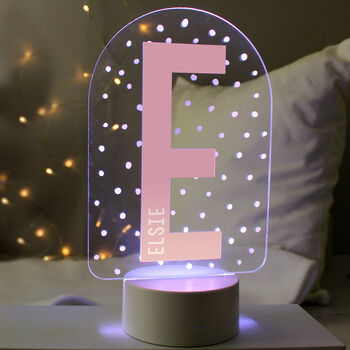 Personalised Initial LED Colour Changing Night Light, 6 of 6
