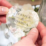 Blush Flowers Acrylic Heart Wedding Ring Box, thumbnail 2 of 4
