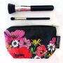 Washable Makeup Bag Colourful Black Poppies, thumbnail 1 of 9