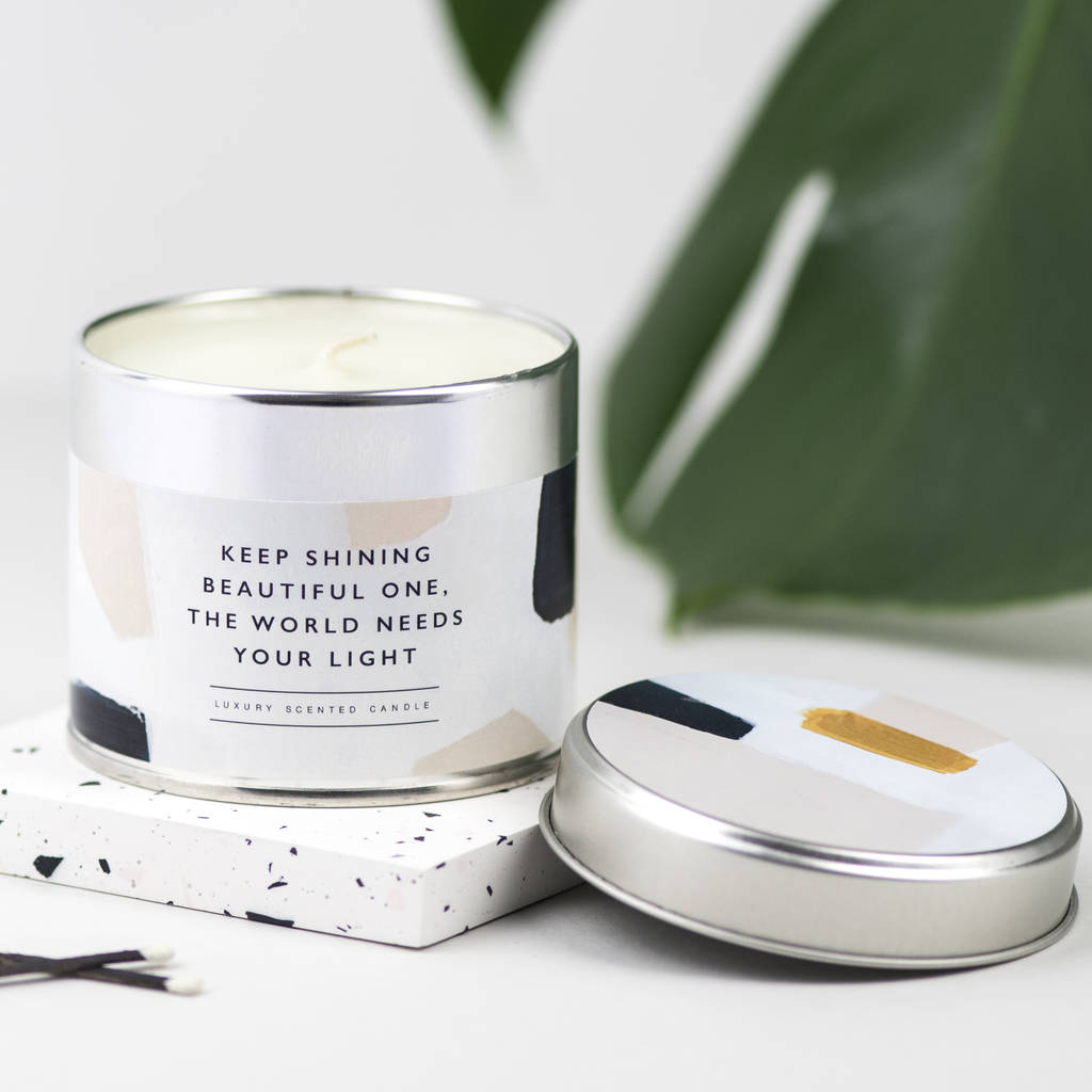 motivational quote candle for teen choice of four by bespoke verse