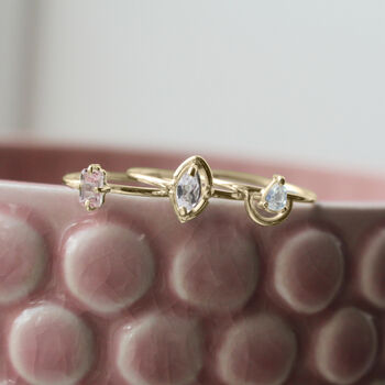 Aella Morganite Halo Detail Ring 9 Ct Gold Or Silver, 3 of 3