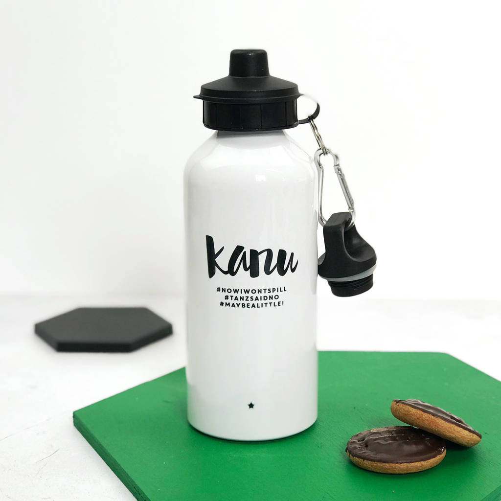 Personalised Monochrome Hashtag Water Bottle By XOXO