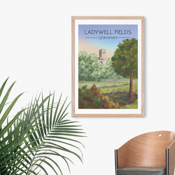 Ladywell Fields London Travel Poster Art Print, 4 of 8