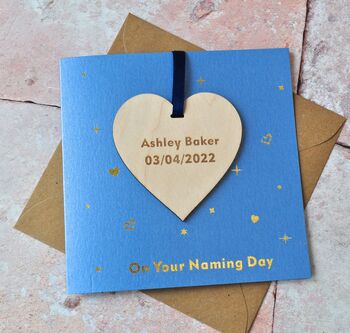 Personalised Christening Foiled Decoration Card, 4 of 4