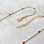 18k Gold Vermeil Plated Rouge Beaded Necklace, thumbnail 4 of 5