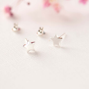 Personalised Sterling Silver Star Earrings So Proud Of You, 2 of 6