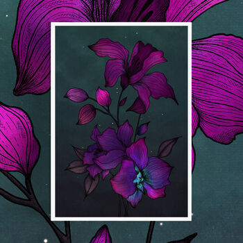 Purple Orchids Giclée Art Print, 5 of 6