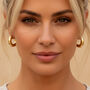 Thick Small Hoop Earrings In 18k Gold, Minimalist Women's Jewellery, thumbnail 1 of 6