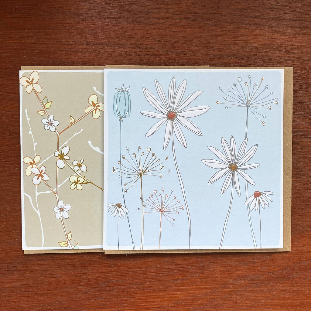 Pack Of Four Blank Everyday Cards, 1 of 3