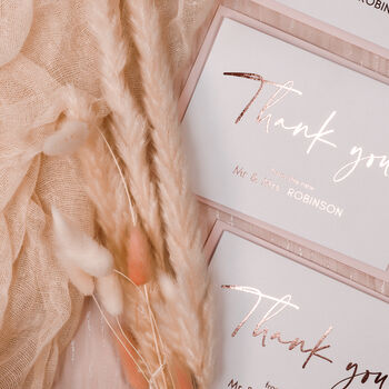 Personalised Wedding Thank You Card With Rose Gold Foil, 5 of 7