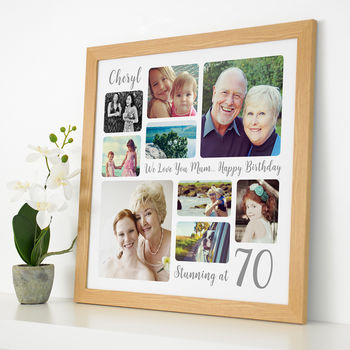 Personalised 70th Birthday Square Photo Collage, 8 of 11