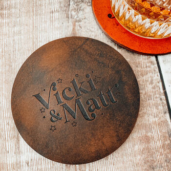 Leather Wedding 3rd Anniversary Coaster, 4 of 6