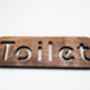 Walnut Self Adhesive Bathroom Toilet Door Sign Word, thumbnail 3 of 4