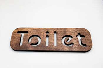 Walnut Self Adhesive Bathroom Toilet Door Sign Word, 3 of 4