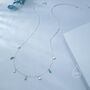 Sterling Silver Emerald Green Marquise Cz Dangle Necklace, thumbnail 6 of 12
