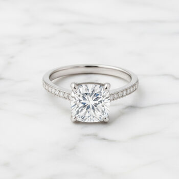 Sterling Silver Promise Ring With Square Stone, 2 of 5