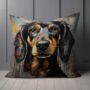 Dachshund Drip Hand Made Poly Linen Cushions, thumbnail 4 of 7