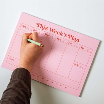 A4 Weekly Planner Pad | Pink And Red, 3 of 6