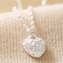 Tiny Molten Heart Pendant Necklace In Silver Plating, thumbnail 1 of 6