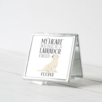 Personalised My Heart Belongs To A Labrador Mirror, 2 of 3
