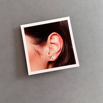 You Are Electric Silver Lightning Stud Earrings, 6 of 9
