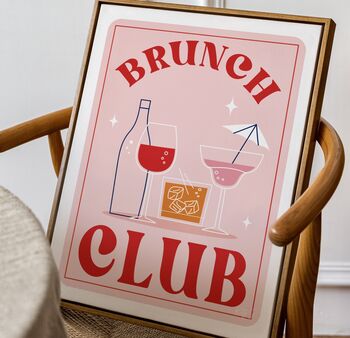 Brunch Club, Mid Century Cocktail Art Print, 2 of 8