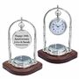 Personalised Chrome 10th Anniversary Desk Clock With Compass, thumbnail 1 of 10