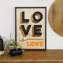 Love Is Love Black / Wooden Wall Art, thumbnail 1 of 7