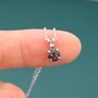 Sterling Silver Tiny Black Opal Pendant Necklace, thumbnail 6 of 12