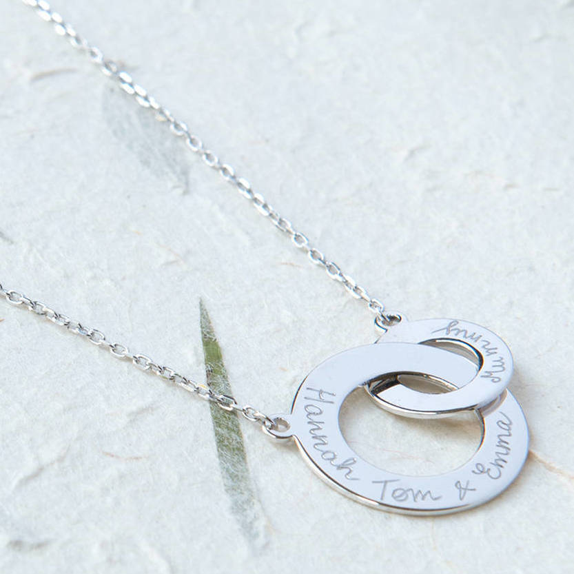 Personalised Sterling Silver Intertwined Necklace By Merci Maman ...