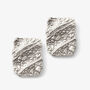 Women’s Medium Vertical Hammered Stud Earrings In Silver, thumbnail 2 of 4