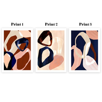 Oversized Circle Abstract Print Set Of Three, 10 of 12