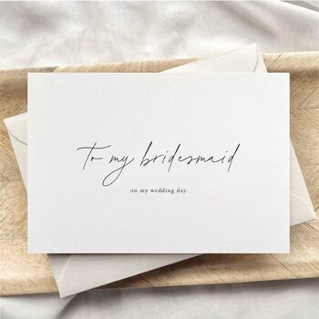 Personalised To My.. On My Wedding Day Calligraphy Wedding Card, 3 of 5