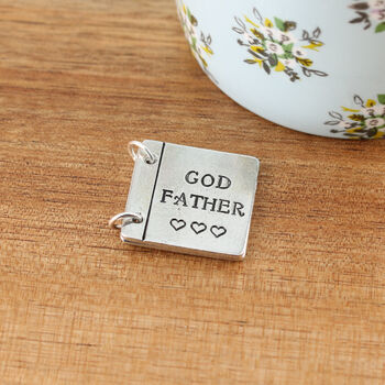 Godfather Keepsake Christening Gift Pewter Mini Folding Card, 3 of 5