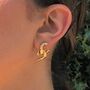 Gold Plated Interlocking Curb Chain Stud Earrings, thumbnail 1 of 6