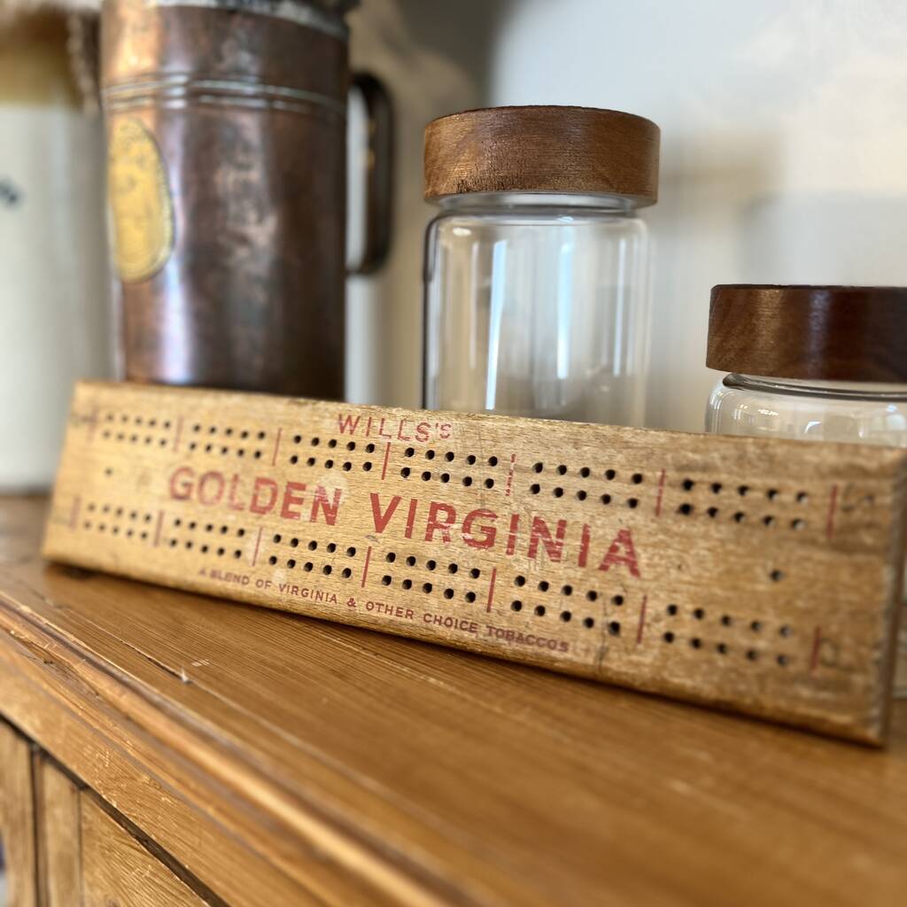 Vintage Wills’s Golden Virginia Cribbage Board, 1 of 5