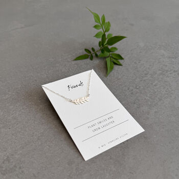 Friends Plant Smiles Sterling Silver Leaf Necklace, 4 of 5