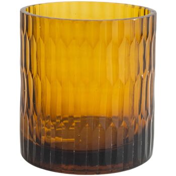 Amber Cut Glass Tea Light Holder, 2 of 2