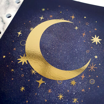 Celestial Moon And Star Foiled A5 Mini Art Print, 6 of 7