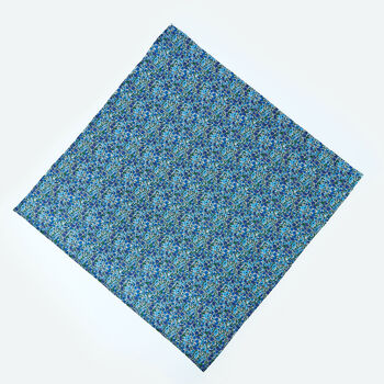 Mens Blue Ditzy Floral Cotton Neckerchief, 12 of 12