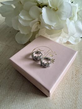Silver Leaf Huggie Hoop Earrings, 4 of 6