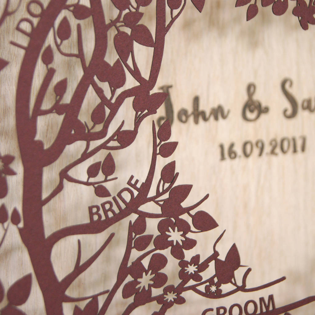 Personalised Woodland Wedding Wall Art By Urban Twist