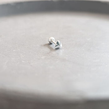 Sterling Silver Heart Helix Stud Earring, 3 of 7