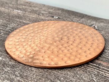 Set Of Four Copper Tone Hammered Coasters, 2 of 2