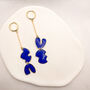 Royal Blue Abstract Statement Earrings, Clay And Resin, thumbnail 6 of 10