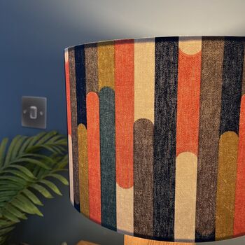 Seattle Geometric Multicoloured Print Drum Lampshades, 7 of 12