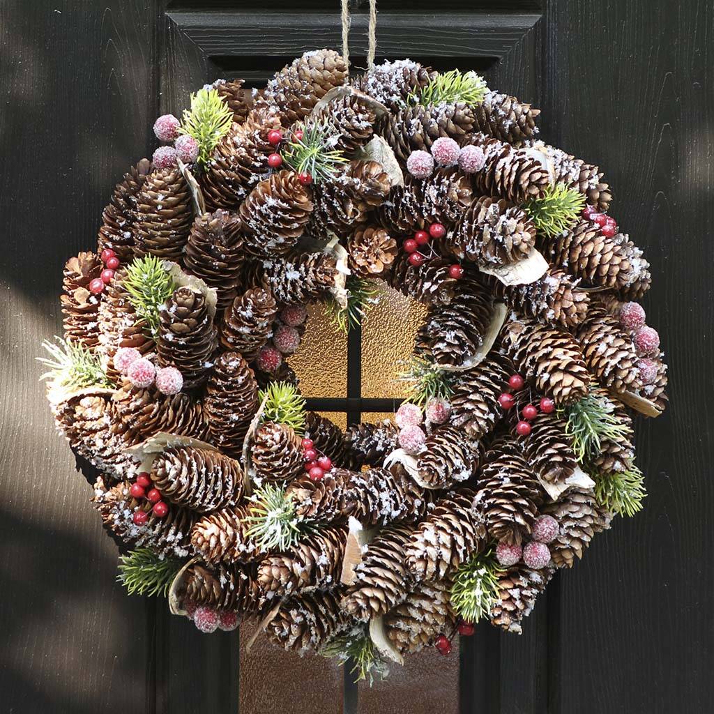 Winter Woodland Christmas Door Wreath, 1 of 6