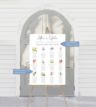 Flower Themed Wedding Table Numbers, 9 of 9