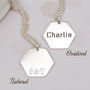 Mens Silver Personalised Hexagon Name Necklace, thumbnail 3 of 4